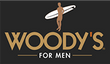 Woody's Logo featuring the signature surfboard-carrying figure, representing the brand's commitment to quality men's grooming.