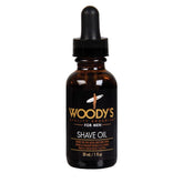 Woody's for Men Shave Oil softens beard and skin for a smooth, irritation-free shaving experience.