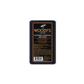 Woody's for Men Activated Charcoal Bar Soap (Labeled) detoxifies and moisturizes with natural charcoal ingredients.