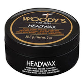Woody's Headwax Hair Styling Wax Tin with natural beeswax, ideal for high shine and flexible hold in hairstyles.
