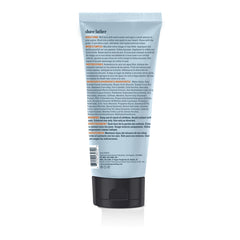 Back of shave lather bottle on a white background