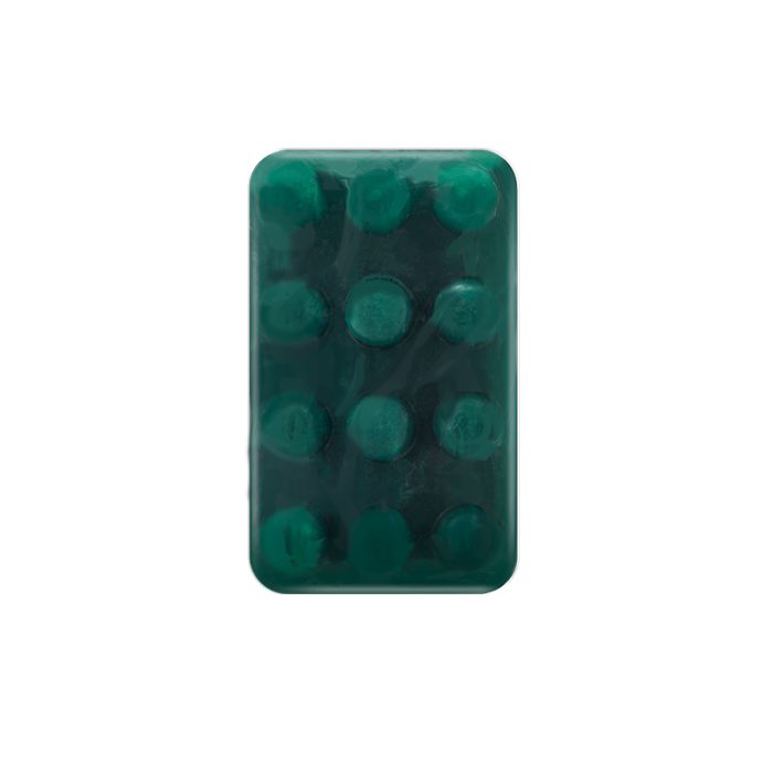 Woody's Green Massage Bar Soap with a raised texture, designed for massaging and deeply moisturizing skin.